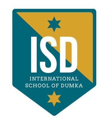 INTERNATIONAL SCHOOL OF DUMKA [with the device of ISD] logo