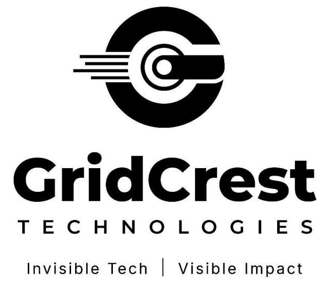 Gridcrest TECHNOLOGIES-Invisible Tech Visible Impact with Device logo