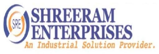 ‘’SRE’’ ‘’SHREERAM ENTERPRISES’’ ‘’An Industrial Solution Provider.’’ logo