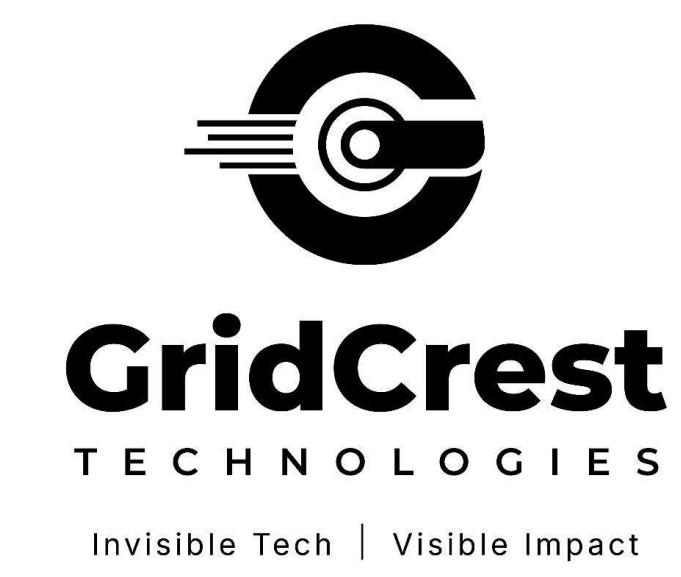 Gridcrest TECHNOLOGIES along with artistic logo as per label logo