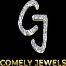 Alphabet CJ in diamond with word COMELY JEWELS logo