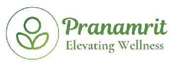 PRANAMRIT WITH LOGO AND TAGLINE logo