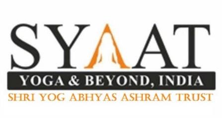 SYAAT SHRI YOG ABHYAS ASHRAM TRUST WITH THE TAGLINE YOGA&BEYOND. INDIA logo