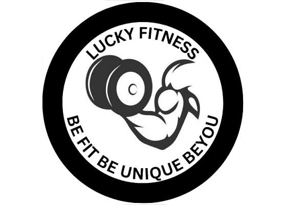 LUCKY FITNESS BE FIT BE UNIQUE BE YOU logo