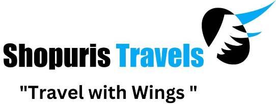 SHOPURIS TRAVELS With a tagline TRAVEL WITH WINGS logo