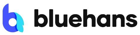 BLUEHANS ALONG WITH DESIGN REPRESENTING LETTER "B" AND SWAN logo