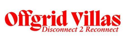 Offgrid Villas (With Tagline Disconnect 2 Reconnect) logo