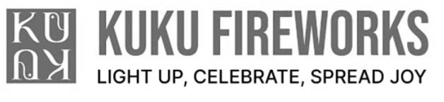KUKU FIREWORKS LIGHT UP, CELEBRATE, SPREAD JOY WITH SQUARE DEVICE LOGO ALTOGETHER AS LABEL logo