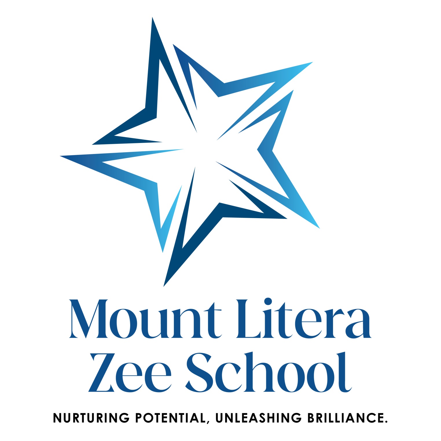 MOUNT LITERA ZEE SCHOOL – NURTURING POTENTIAL, UNLEASHING BRILLIANCE. (with device of geometrical figure) logo