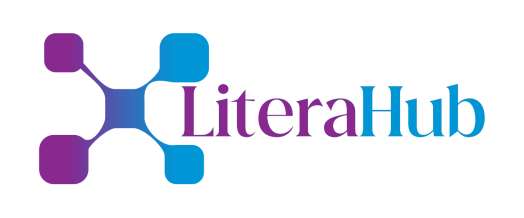 LITERAHUB (with device of geometrical figure) logo