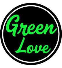GREEN LOVE WITH TAGLINE FRESHLY MADE, NATURALLY YOURS. logo