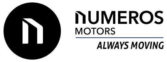 n NUMEROS MOTORS ALWAYS MOVING Label logo