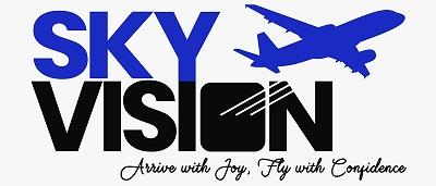 SKY VISION Arrive with Joy, Fly with Confidence logo