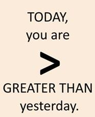TODAY YOU ARE GREATER THAN YESTERDAY (LABEL) logo