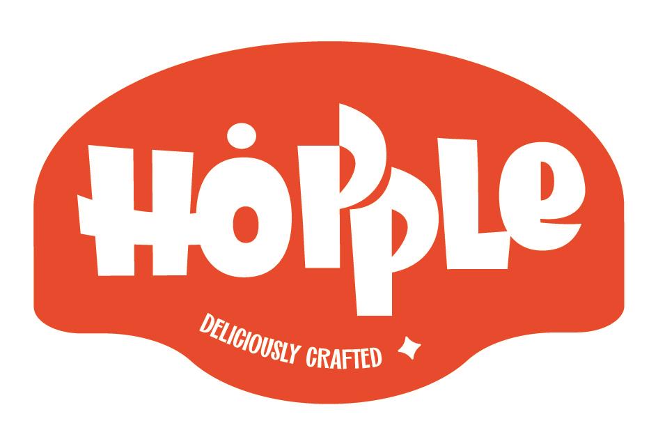 HOPPLE, DELICIOUSLY CRAFTED logo