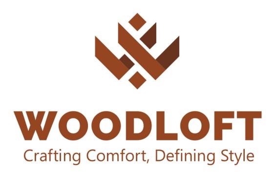 WOODLOFT along with tagline "Crafting Comfort, Defining Style" logo