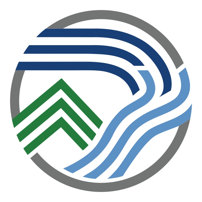 Device denoting the sun, water and wind in an artistic manner. logo
