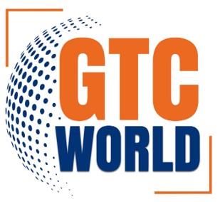GTC WORLD (logo and device in colour) logo