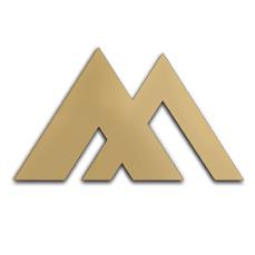 DEVICE OF STYLISED TEXT OF M logo