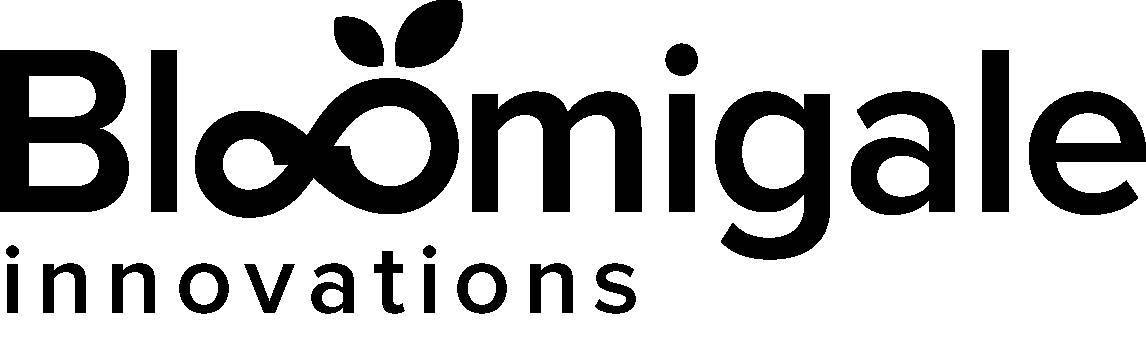 BLOOMIGALE label in black and white logo