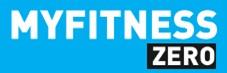 MYFITNESS ZERO written in a stylized unique text logo