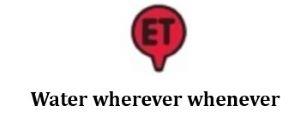 DEVICE OF ET with tagline WATER WHEREVER WHENEVER logo