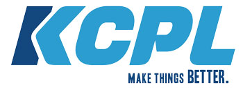 KCPL WITH MAKE THINGS BETTER. logo