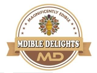 MDIBLE DELIGHTS - MAGNIFICENTLY EDIBLE MD logo