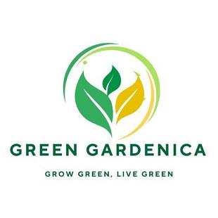 GREEN GARDENICA - "GROW GREEN, LIVE GREEN" logo