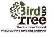 BIRD ON TREE WITH MASCOT OF BIRD AND TREE ALTOGETHER AS LABEL logo