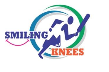 SMILING KNEES WITH DEVICE OF MAN logo