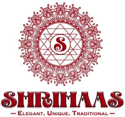 SHRIHAAS with a tagline ELEGANT.UNIQUE. TRADITIONAL with device of S logo