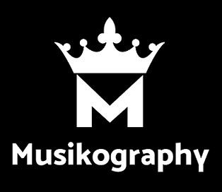 Musikography [with the device of M] logo