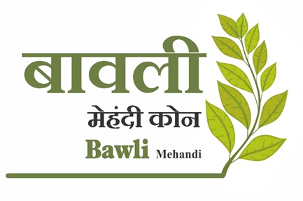 BAWLI MEHANDI CONE WITH DEVICE OF LEAVES. logo