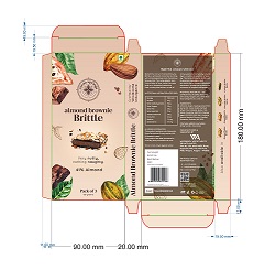 Cacao Springs Almond Brownie Brittle Packaging logo