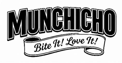 MUNCHICHO WITH BITE IT! LOVE IT! (LABEL) logo