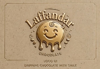 Laffandar CHOCOLATE LOGO 01 DRIPPING CHOCOLATE WITH SMILE logo