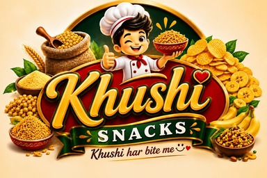 KHUSHI SNACKS "KHUSHI HAR BITE ME" logo