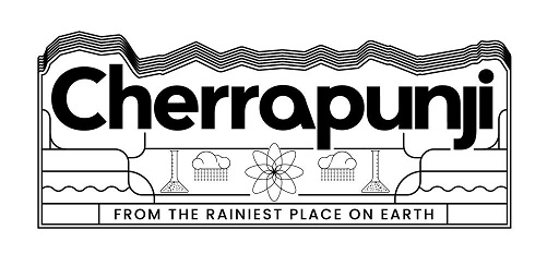 Cherrapunji with tagline FROM THE RAINEST PLACE ON EARTH logo