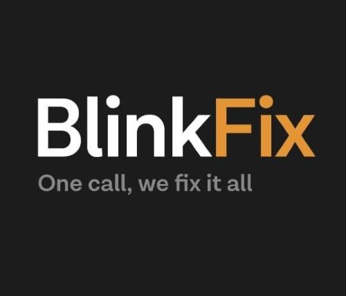 BlinkFix with a tagline logo