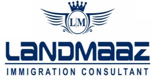 LaNDMaaZ IMMIGRATION CONSULTANT with the device of LM logo