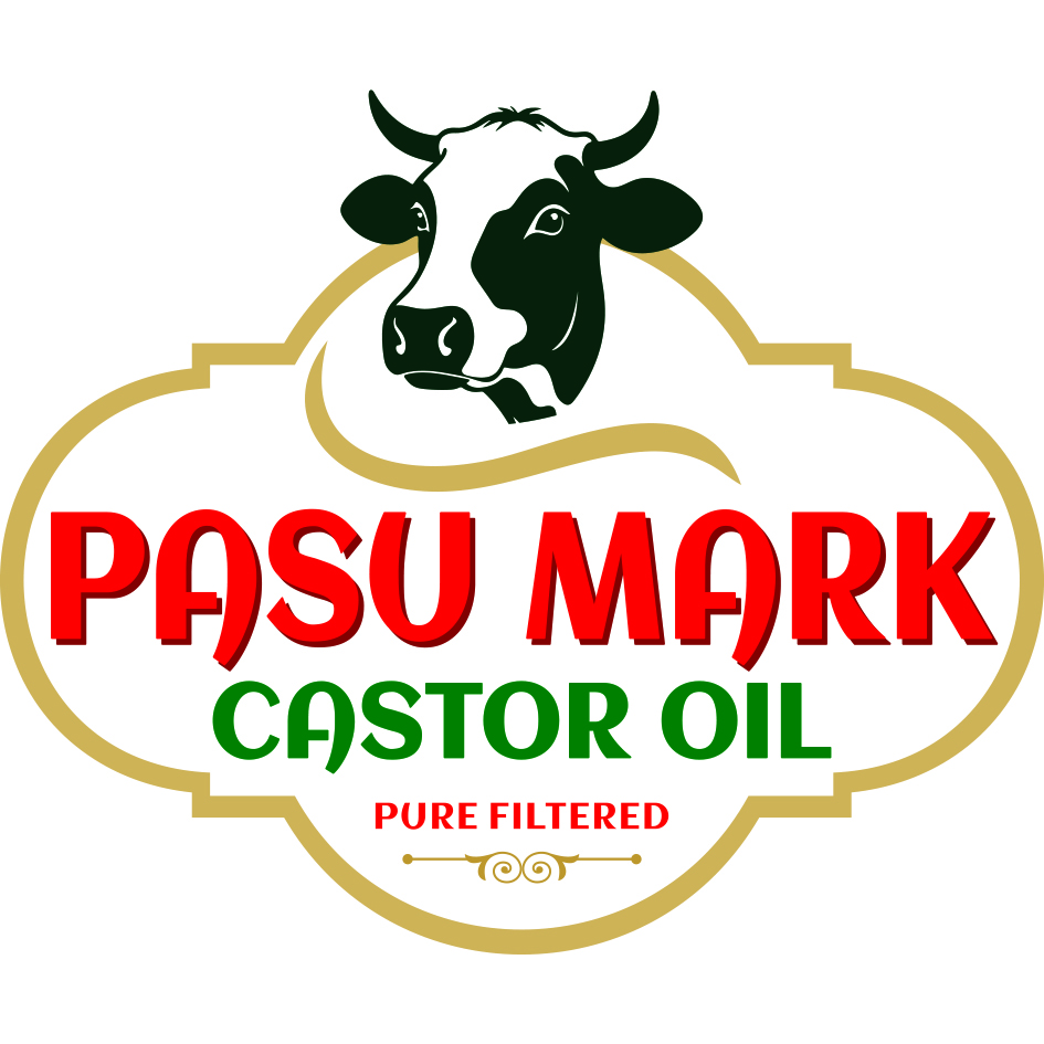 DEVICE OF COW WITH PASU MARK CASTOR OIL, PURE FILTERED logo