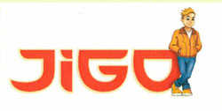 JIGO WITH DEVICE OF CARTOON CHARACTER logo