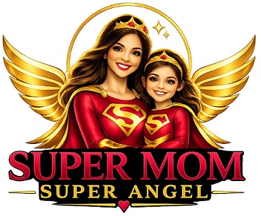 SUPER MOM SUPER ANGEL WITH SS LOGO logo