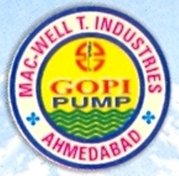GOPI WITH WORD MAC-WELL T. INDUSTRIES AND DEVICE OF WAVES logo