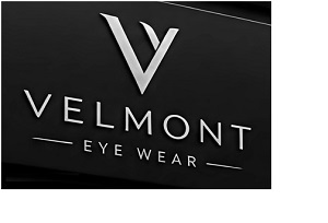 Velmonteyewear (With Device of V) logo